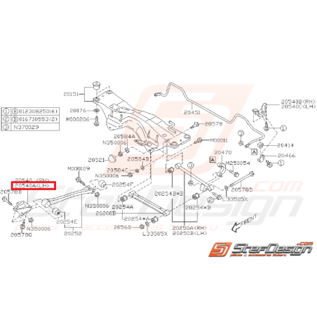 Support de bras de renfort SUBARU WRX/STI 03-07