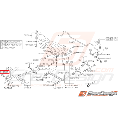 Vis de triangle avant pour GT 93-96 et WRX/STI 2001-2002 Vis de triangle avant pour GT 93-96 et WRX/STI 2001-2002