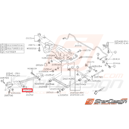 Silent bloc de bras de renfort SUBARU WRX 03-07