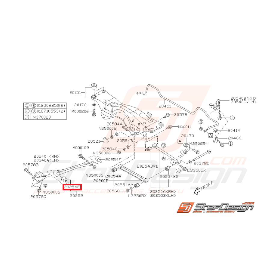 Silent bloc de bras de renfort SUBARU WRX 03-07 Silent bloc de bras de renfort SUBARU WRX 03-07
