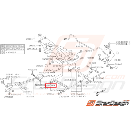 Silent de bloc de tirant arrière origine SUBARU WRX 01-07