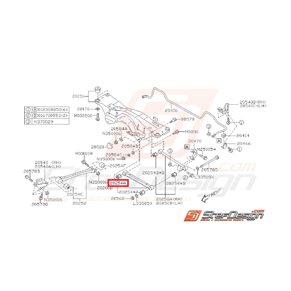 Silent de bloc de tirant arrière origine SUBARU WRX 01-07 Silent de bloc de tirant arrière origine SUBARU WRX 01-07