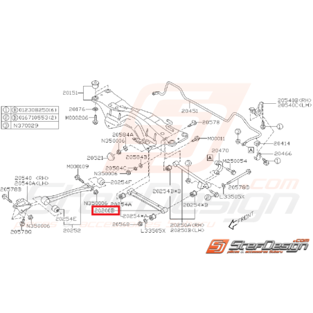 Tirants arrières origine SUBARU WRX 05-06