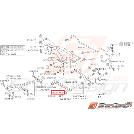 Silent bloc de tirant arrière origine WRX 01-07 FORESTER 2000