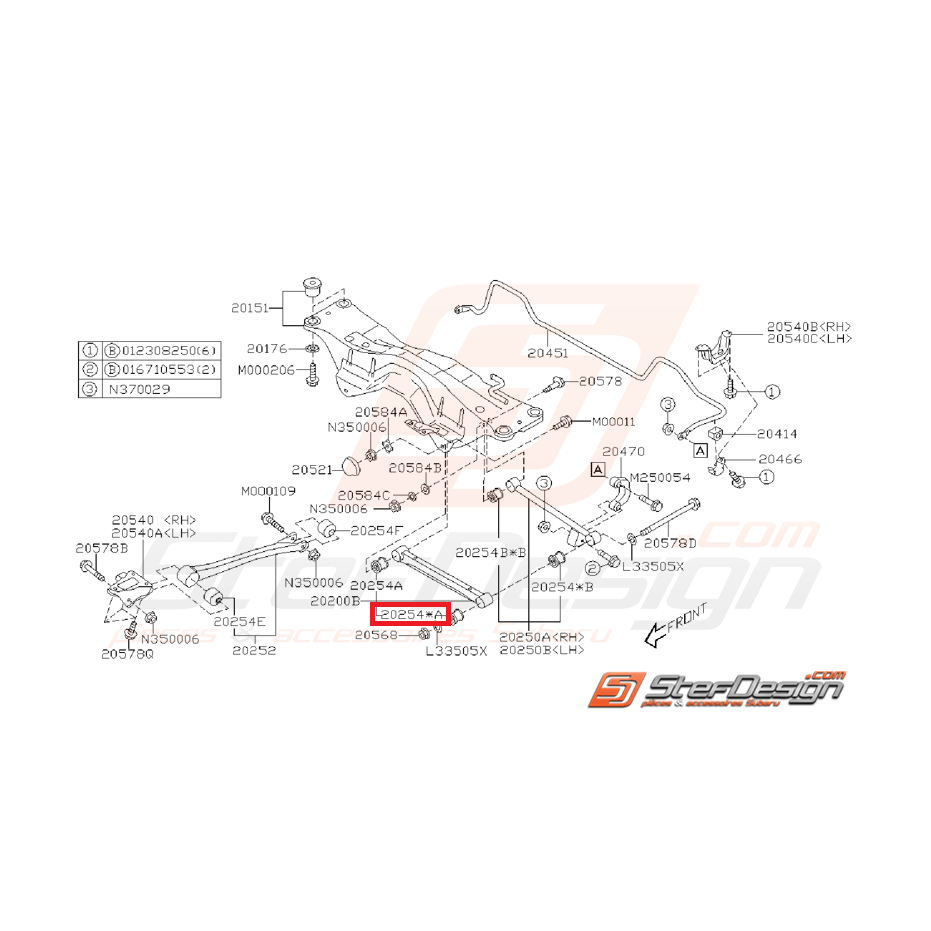 Silent bloc de tirant arrière origine WRX 01-07 FORESTER 2000