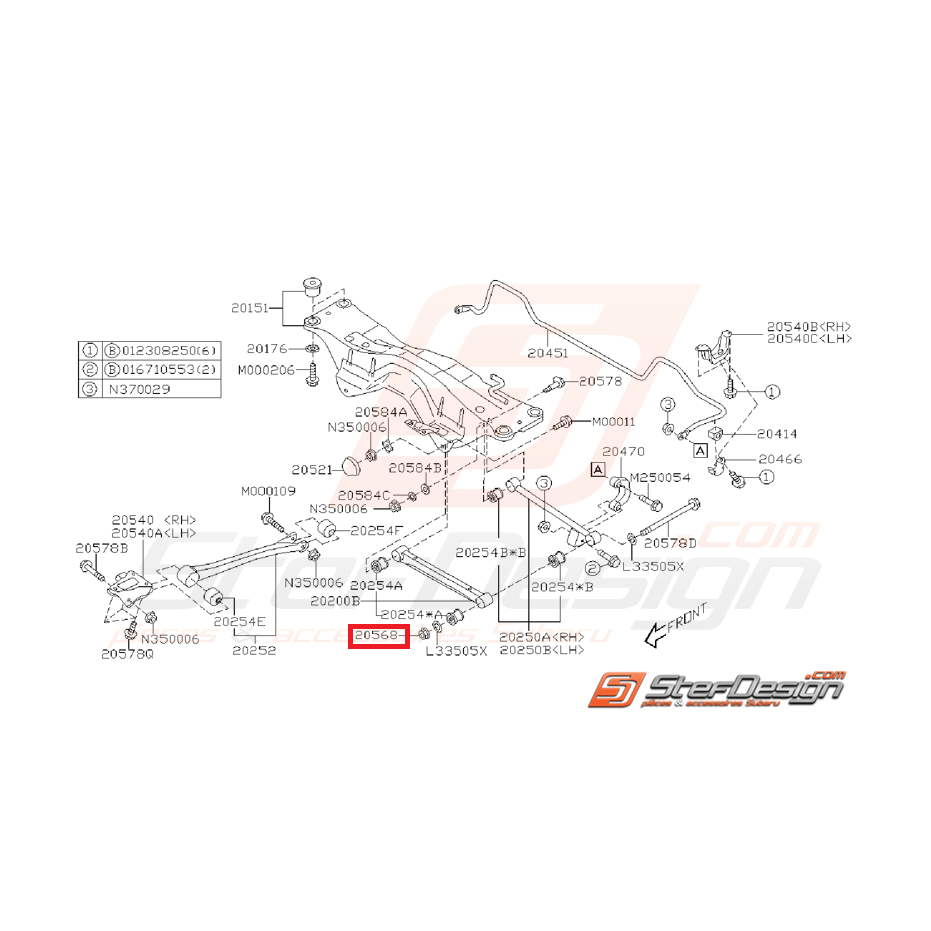 Ecrou de vis tirant arrière et d'amortisseur