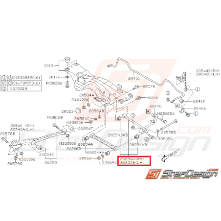 Tirant arrière STI 02-03 WRX 01-07