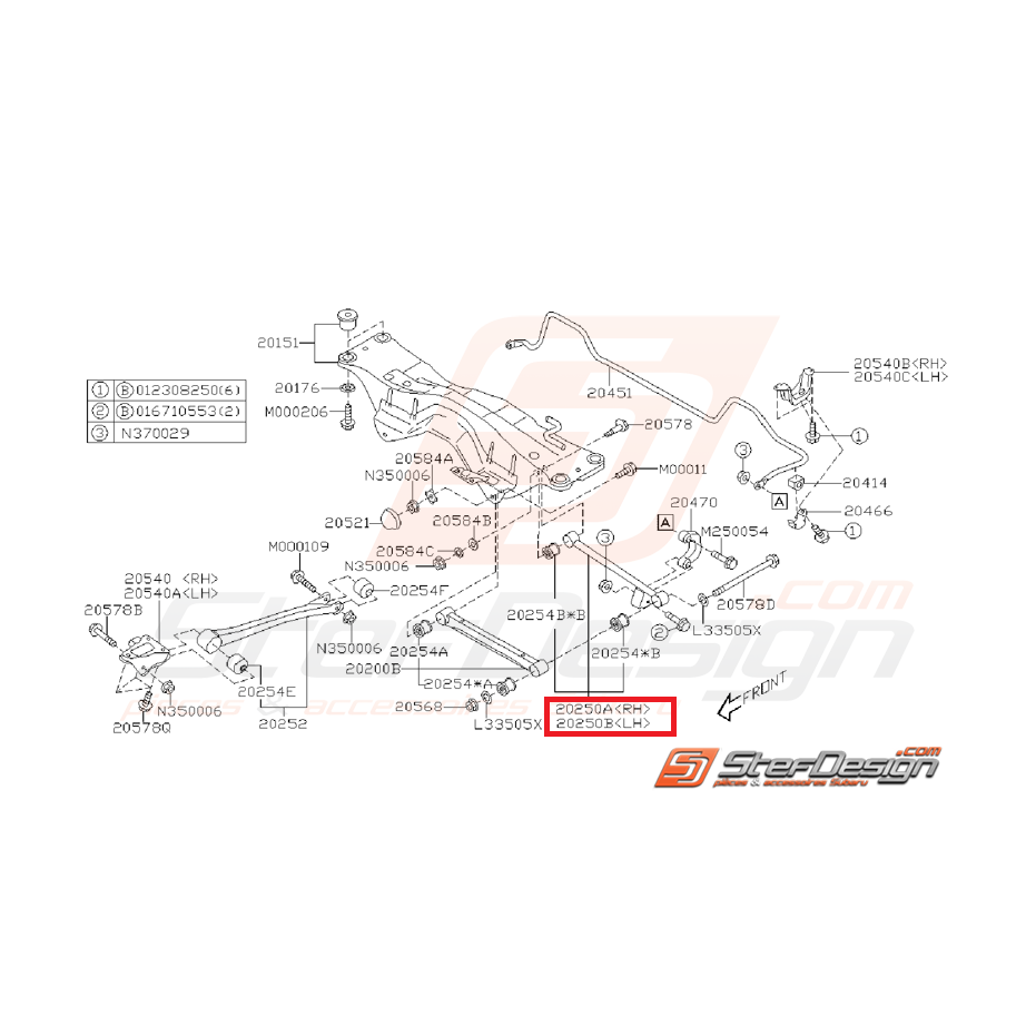Tirant arrière STI 02-03 WRX 01-07