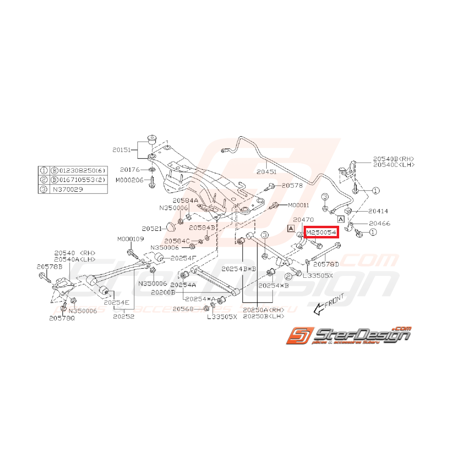 Vis de fixation links arrière SUBARU WRX 01-07 STI 01-04 Vis de fixation links arrière SUBARU WRX 01-07 STI 01-04