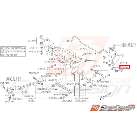 Support silent bloc barre stabilisatrice WRX/STI 04-07