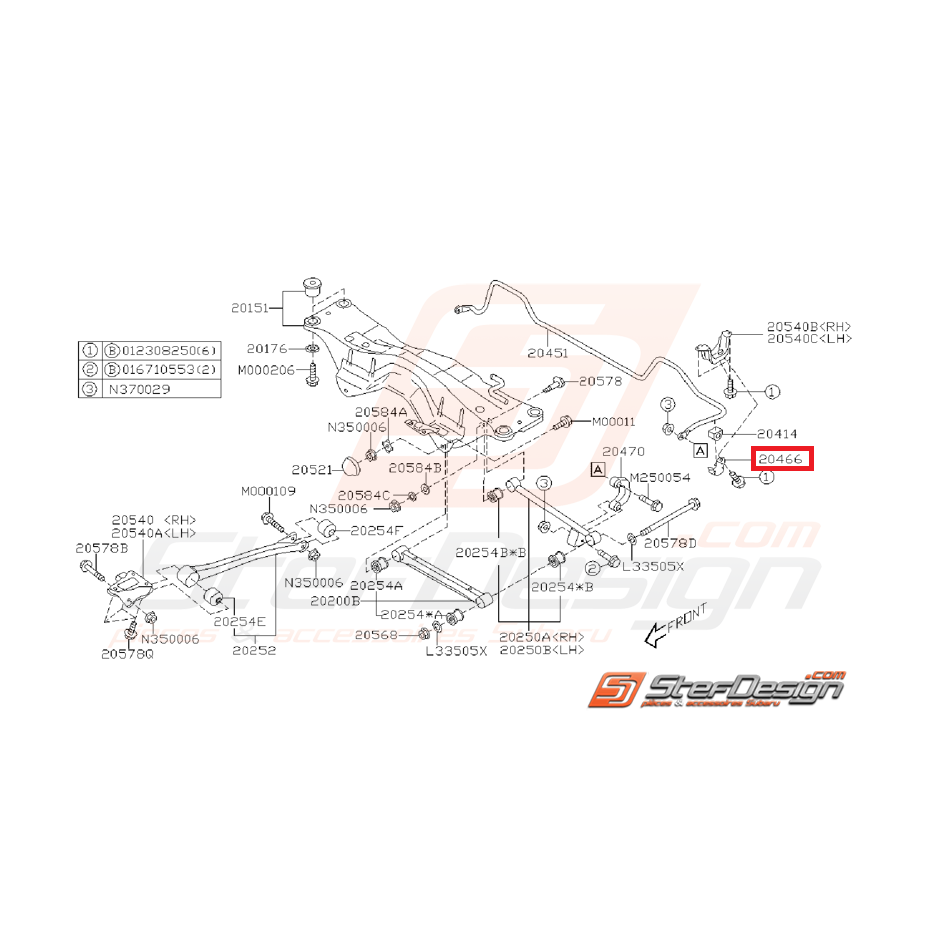 Support silent bloc barre stabilisatrice WRX/STI 04-07