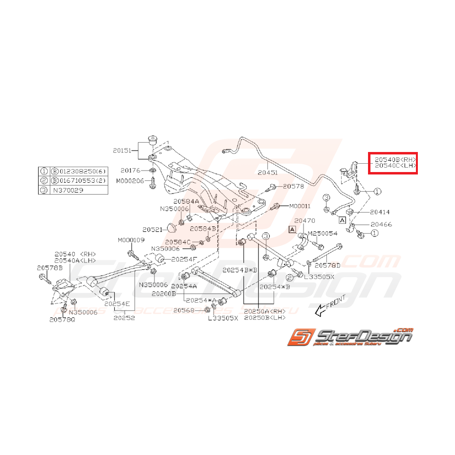 Support de barre stabilisatrice WRX/STI 03-07