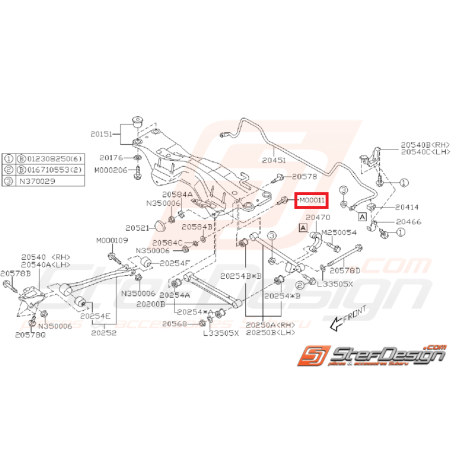 Vis suspension arrière GT 93-00 WRX/STI 01-07 Vis suspension arrière GT 93-00 WRX/STI 01-07