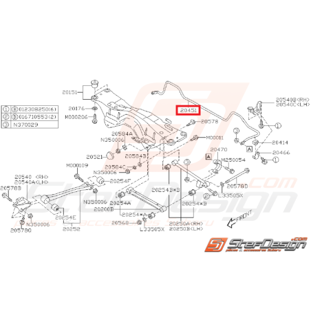 Barre stabilisatrice arrière 20mm WRX 01-06 STI 01-03