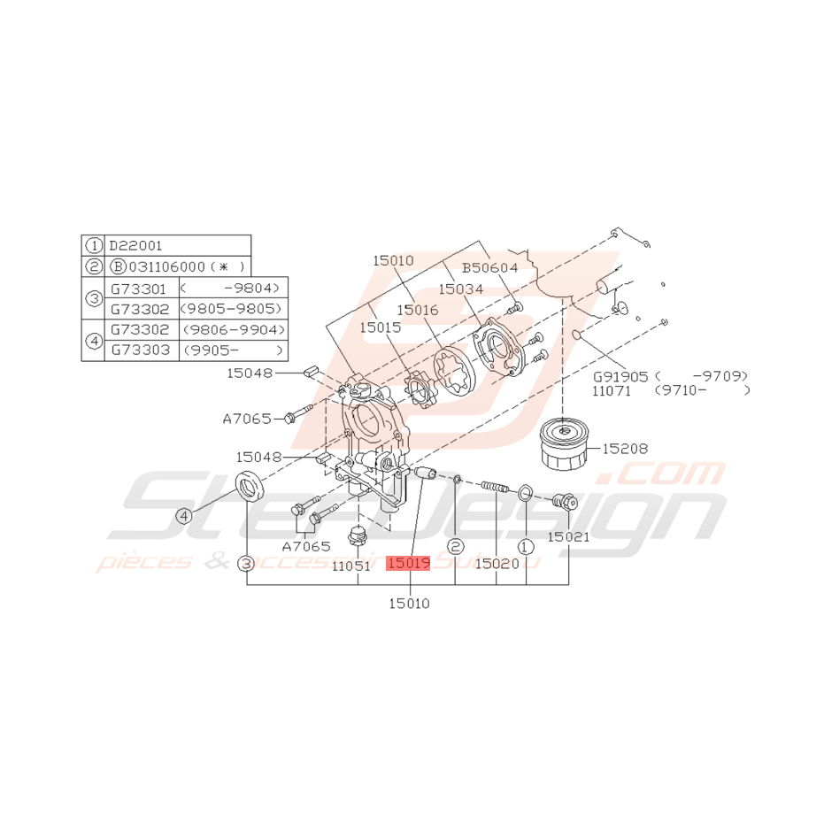 Clapet de Purge de Pompe à Huile Origine Subaru GT 1993 - 2000