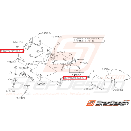 Vis de fixation de tapis de coffre origine SUBARU GT 93-00