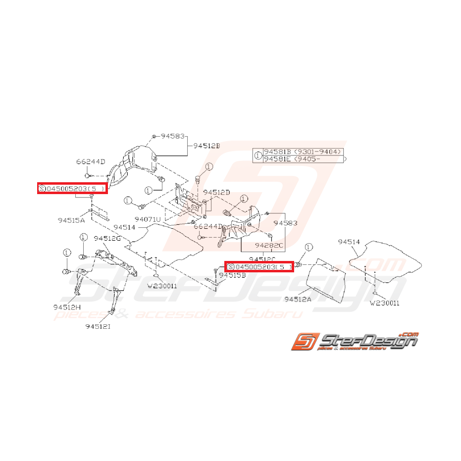 Vis de fixation de tapis de coffre origine SUBARU GT 93-00 Vis de fixation de tapis de coffre origine SUBARU GT 93-00
