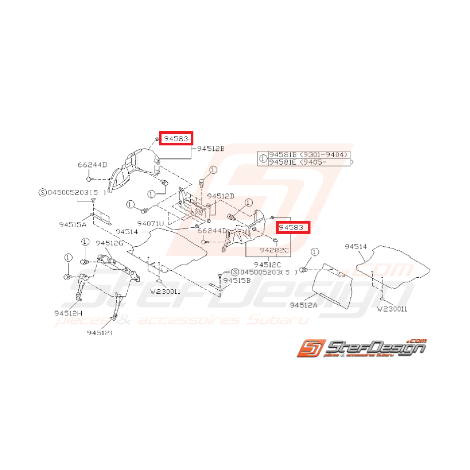 Clips de garniture de coffre origine SUBARU GT 93-00