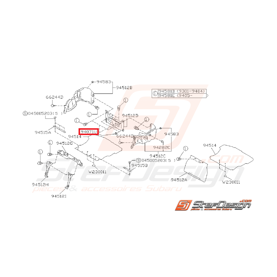 Clips garniture de coffre GT 93-00 WRX/STI 01-07