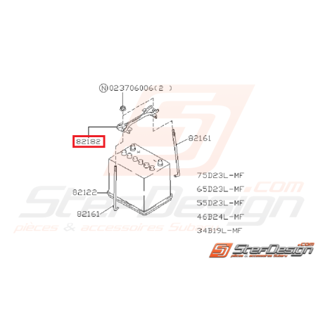 Support de batterie supérieur GT 93-00 WRX/STI 01-05