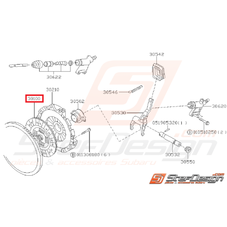 Disque d'embrayage 2.0L SUBARU GT 1994-1996