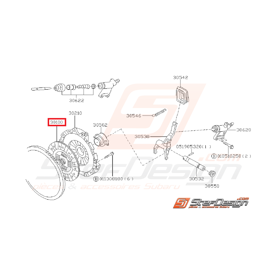 Disque d'embrayage 2.0L SUBARU GT 1994-1996