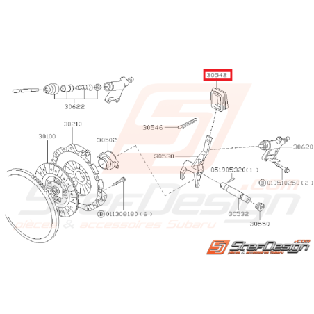 Cache poussière de fourchette d'embrayage GT 93-00 WRX 01-05