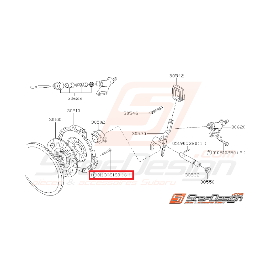 Vis + Rondelle Embrayage Origine Subaru GT 1994 - 1996