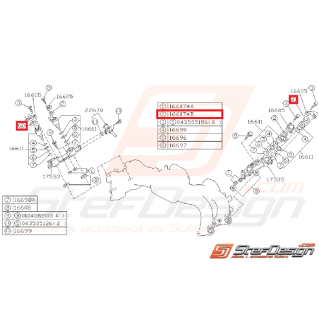 Joint Isolant B Injecteur de Carburant Origine Subaru 1993 - 1996