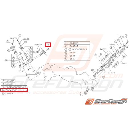 Ensemble Vis et Rondelle Origine Subaru GT 1993 - 1996