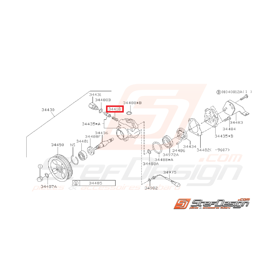 Roulement Pompe Direction Assistée Origine Subaru 1993 - 1996