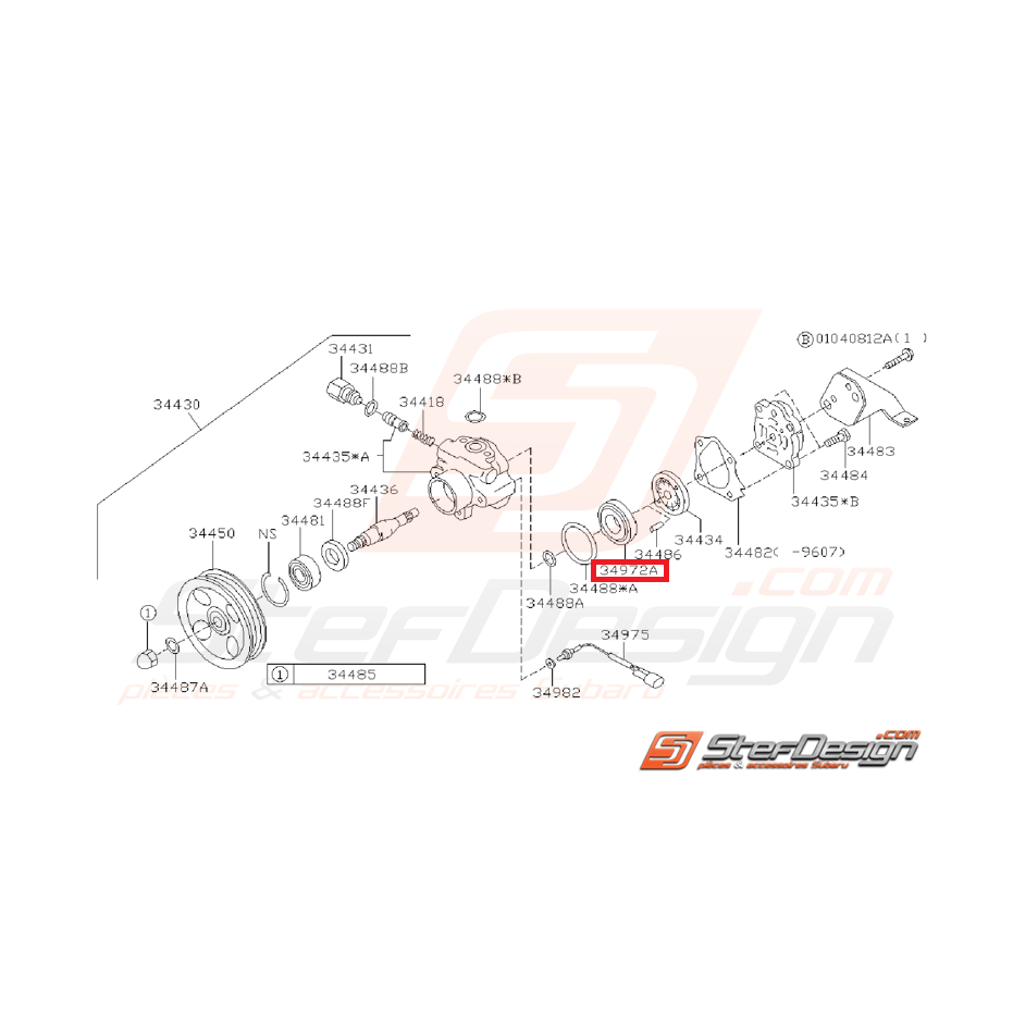 Plaque de pression de pompe de direction assistée GT 99-00
