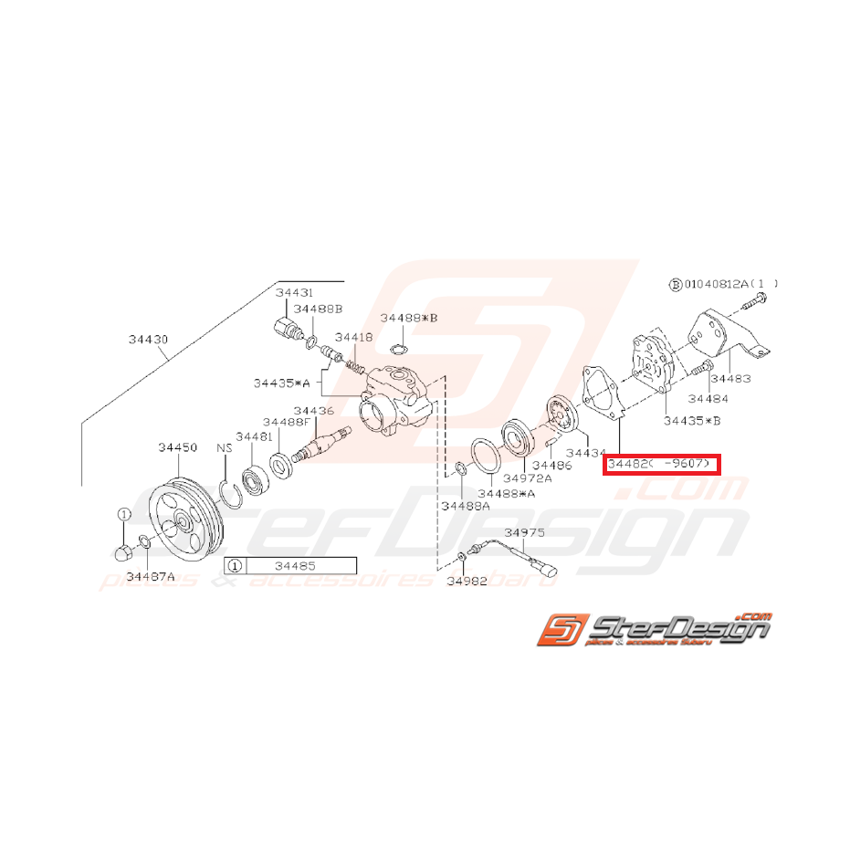 Joint Pompe Direction Assistée Origine Subaru GT 1993 - 1996