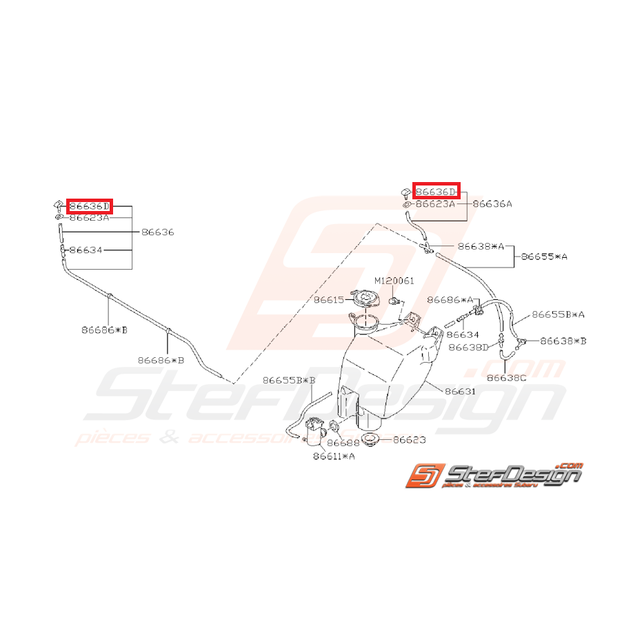 Gicleur Lave Glace Avant Origine Subaru Subaru GT 1993 - 1996