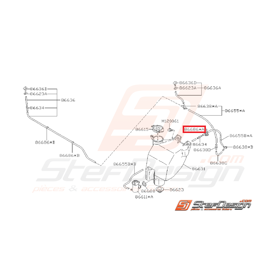 Agrafe tuyau lave phare subaru wrx et sti 01/07  Agrafe tuyau lave phare subaru wrx et sti 01/07