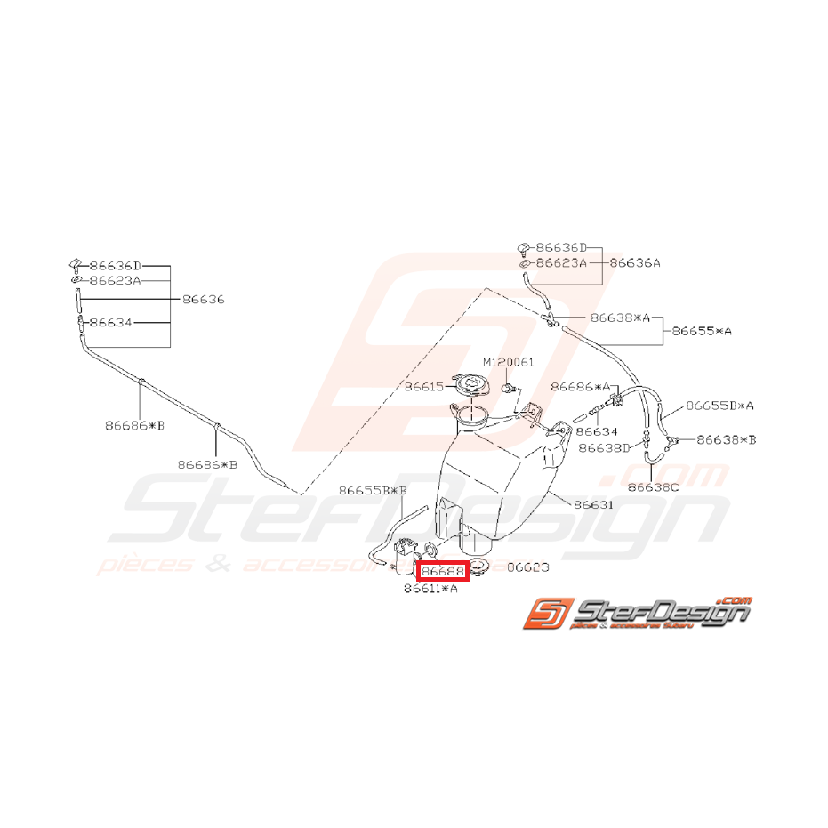 Joint de pompe lave glace GT 97-00 WRX/STI 01-05 Joint de pompe lave glace GT 97-00 WRX/STI 01-05