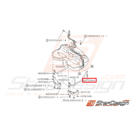 Agrafe Reservoir de Carburant Origine Subaru GT 1993 - 1996