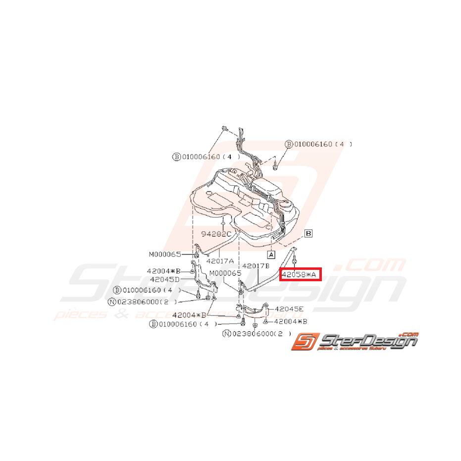 Agrafe Reservoir de Carburant Origine Subaru GT 1993 - 1996 Agrafe Reservoir de Carburant Origine Subaru GT 1993 - 1996