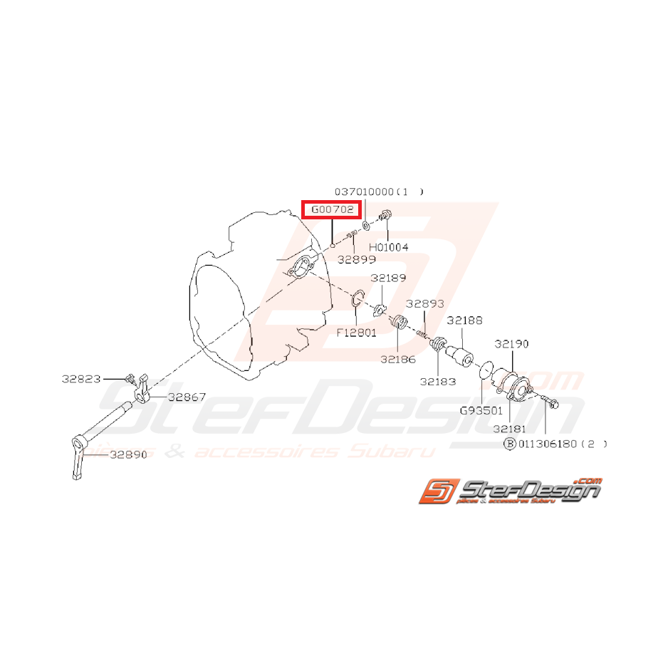 Bille de système de fourchette de boite SUBARU GT 93-00 WRX 01-05