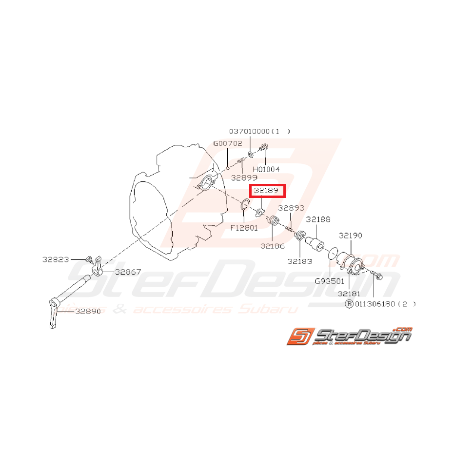 Plaque de fourchette pour impreza gt 1997-2000