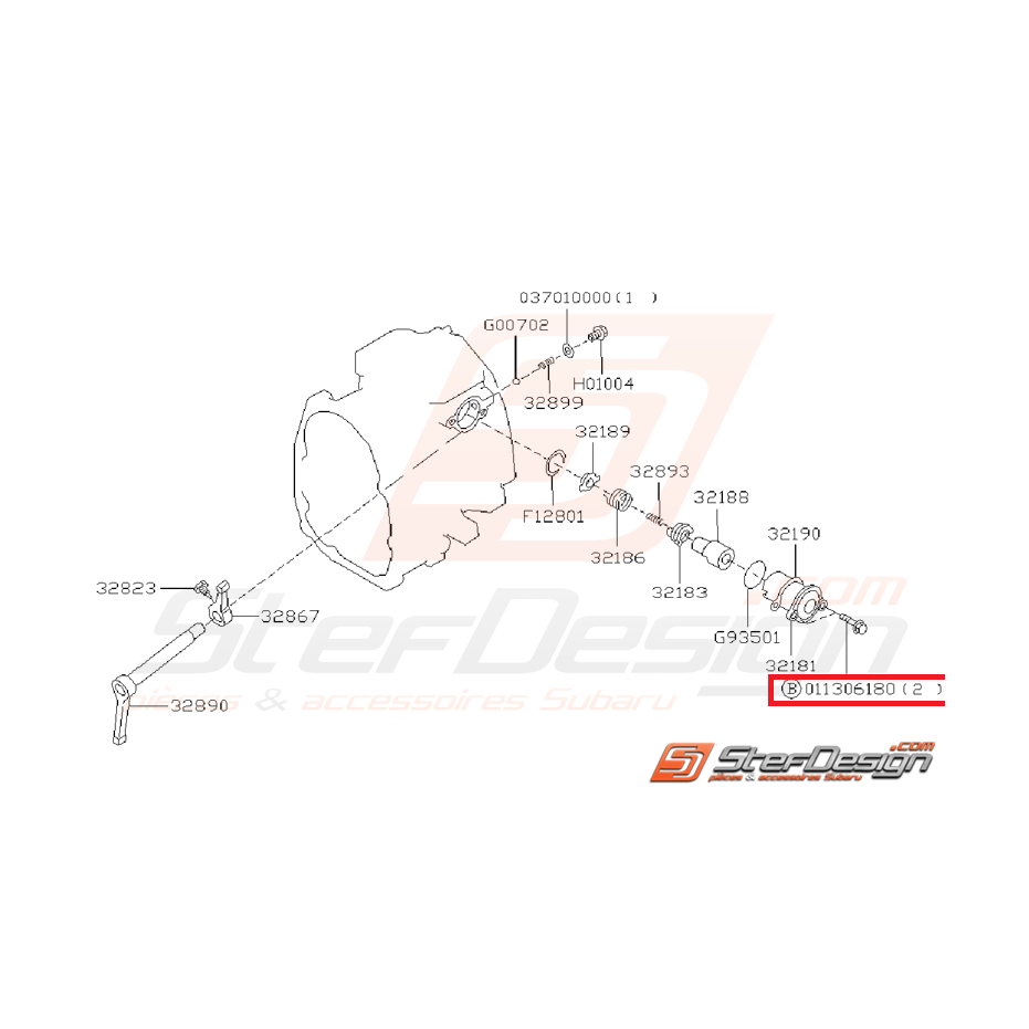 Vis Systeme de Fourchette Origine Subaru GT 1993 - 1998