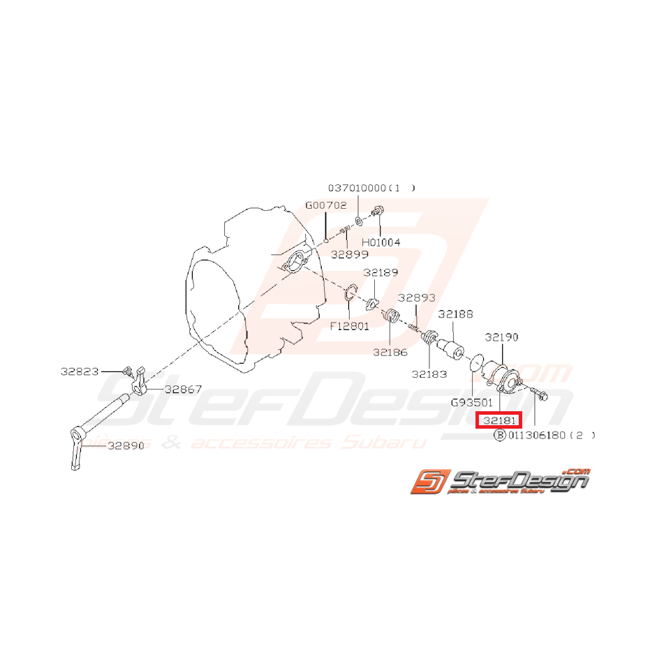 Manchon de vérification arrière GT 1993-2000 et WRX 2001 à 2008