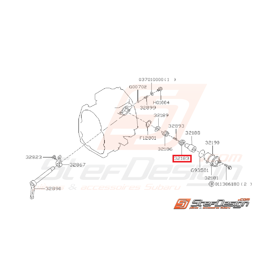 Rondelle de fourchette pour subaru impreza GT 1998 / type R