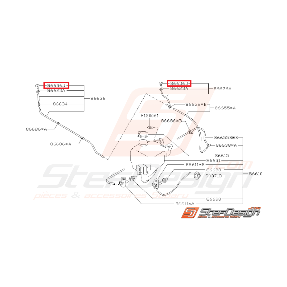 Gicleur lave-glace seul avant GT 98-00