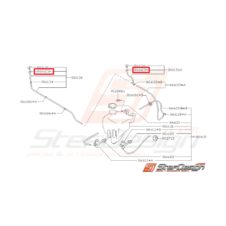 Garniture gicleurs lave-phares SUBARU WRX/STI 01-07