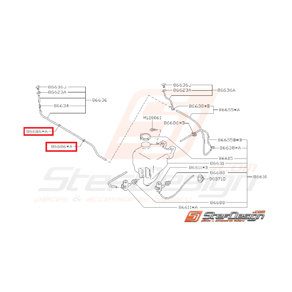 Agrafe tuyau lave phare subaru wrx et sti 01/07  Agrafe tuyau lave phare subaru wrx et sti 01/07
