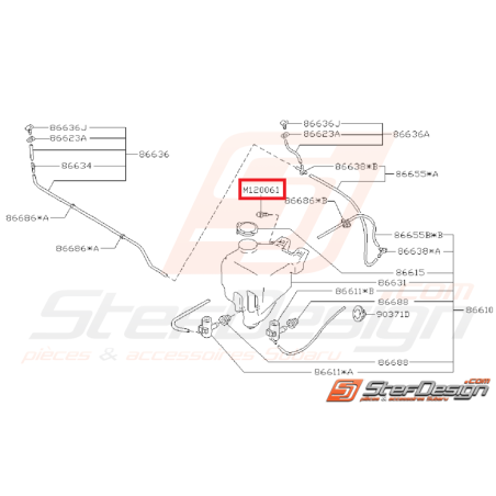 Vis Bocal Lave Glace Avant Origine Subaru GT 1993 - 1996