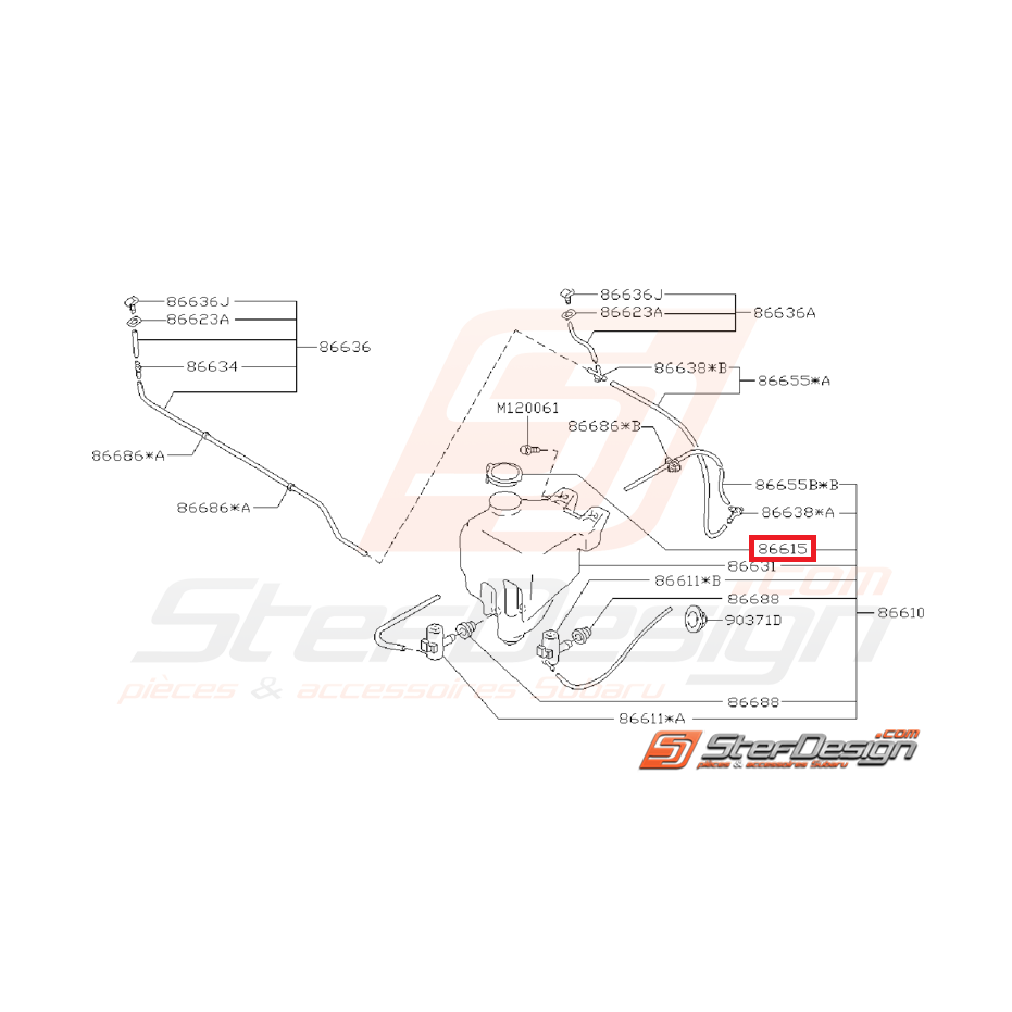 Bouchon de réservoir de lave-glace SUBARU GT 93-00
