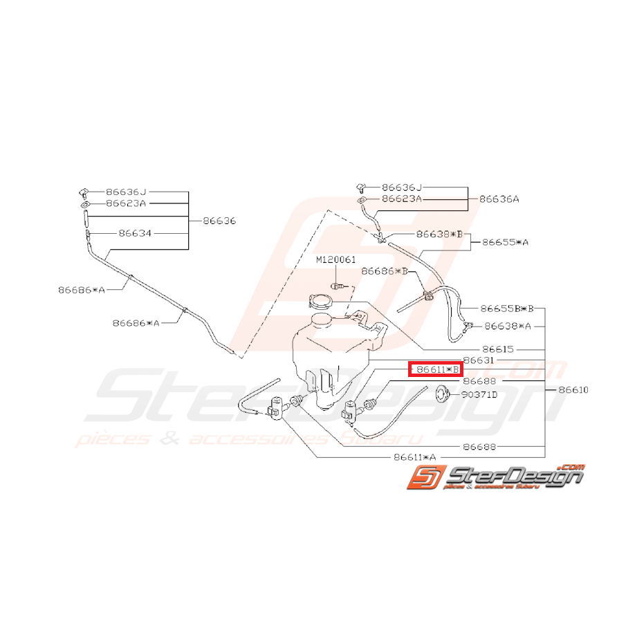 Pompe lave-glace gauche IMPREZA GT 93-00 WRX/STI 01-05