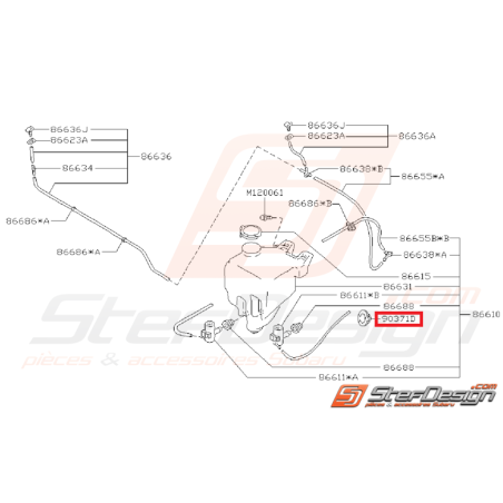 Douille de Système de Lave Glace Avant Origine Subaru GT 1997